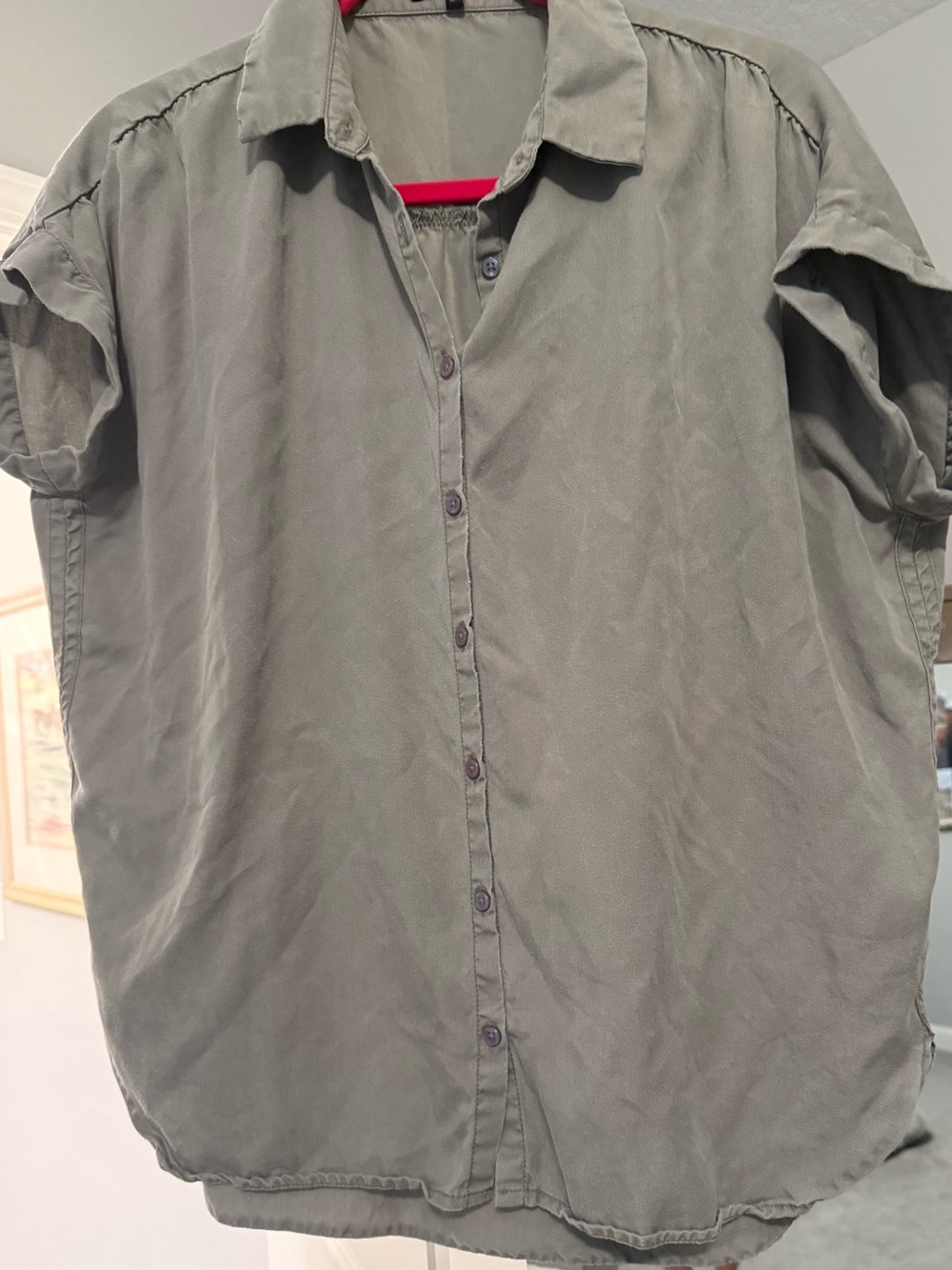 Quince Olive-Green Short Sleeve Button-Down Shirt